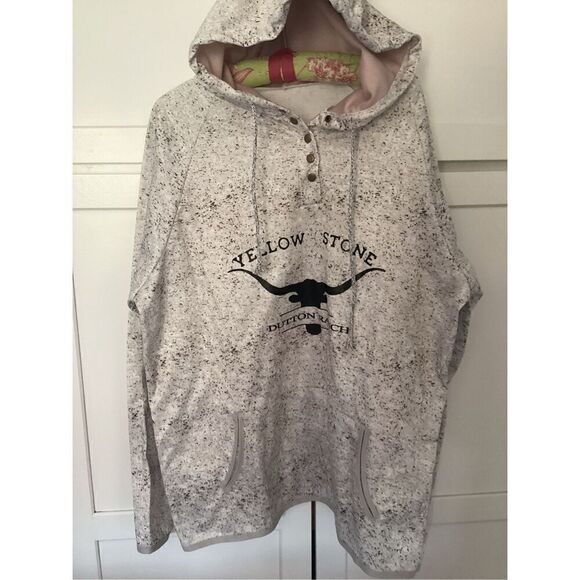 NEW Yellowstone Dutton Ranch Sz 2XL Hoodie Speckled Snap Closure - Picture 1 of 8